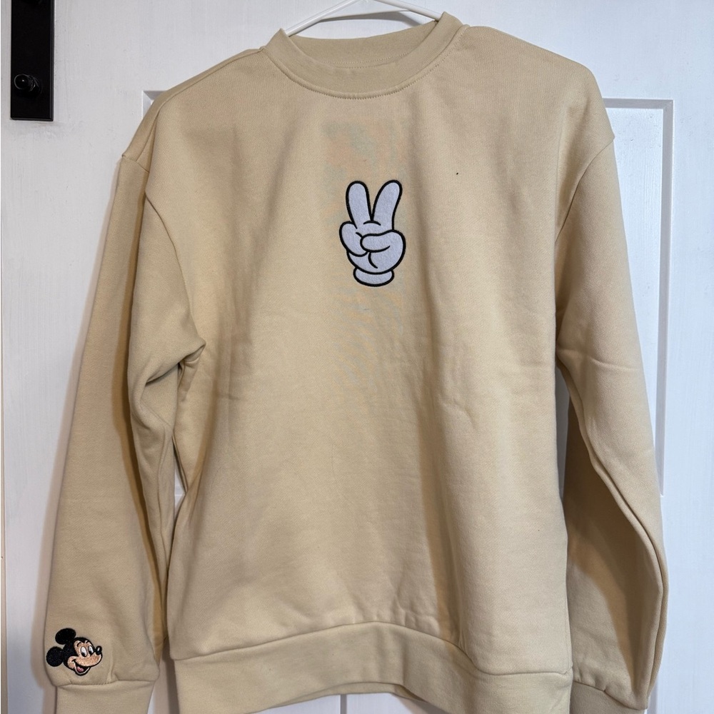 NWT . Disney Mickey Peace Sign Sweatshirt